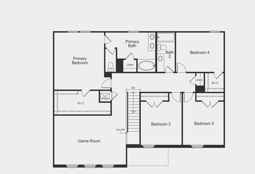 2D floor plan layout for the Plan 2831 by KB Home in Davina, Rosenberg, TX (Image 10).