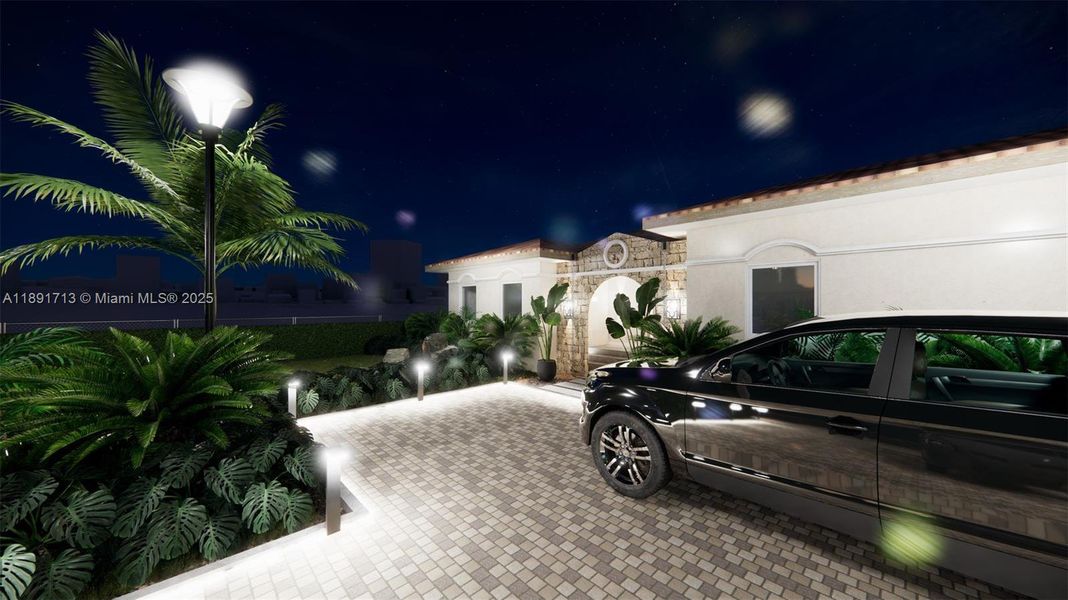 Exterior details and patio area of a home in , Miami Shores (Image 29). Exterior details and patio area of a home in , Miami Shores (Image 29).