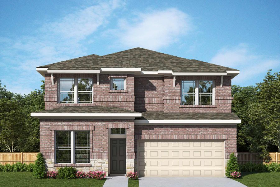 Representative exterior photo of a completed home built from the The Sedona by David Weekley Homes in Walden Creek – Reserve Collection, Montgomery, TX (Image 20). Representative exterior photo of a completed home built from the The Sedona by David Weekley Homes in Walden Creek – Reserve Collection, Montgomery, TX (Image 20).