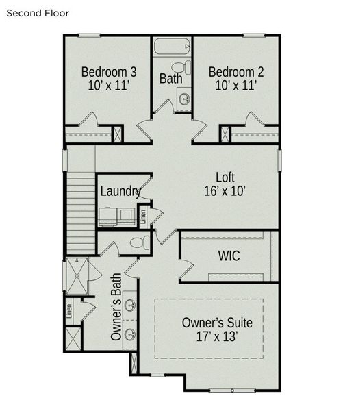 2D floor plan layout of this home in Jackson Hills, Clarksville, TN (Image 3).