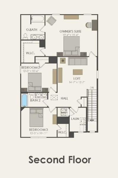 Centex Homes, Monroe/HC201 floor plan second level Centex Homes, Monroe/HC201 floor plan second level