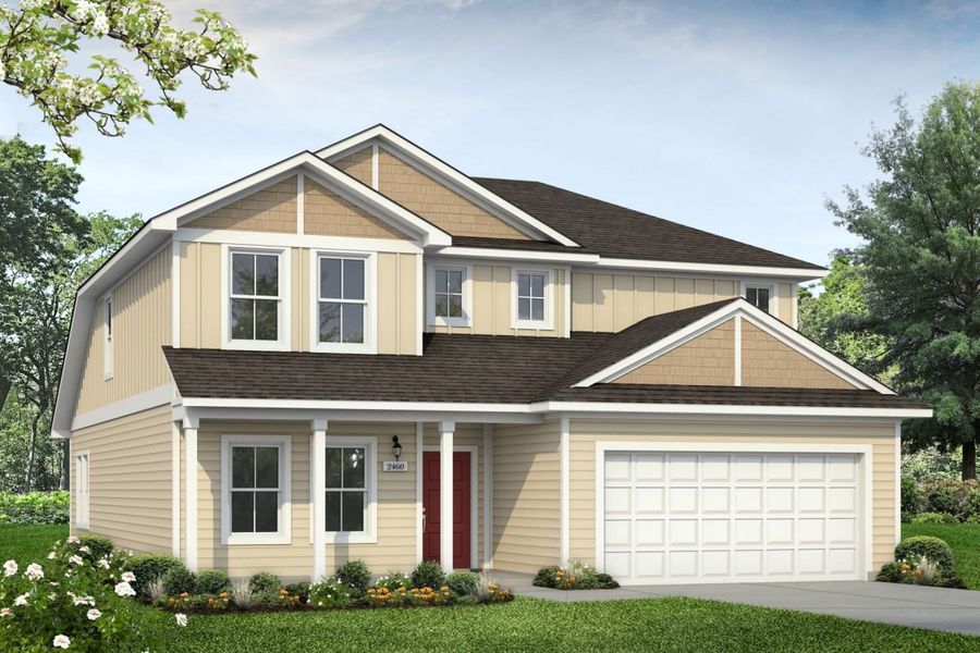 Representative exterior photo of a completed home built from the Durango 2460 by Brohn Homes in Durango, Mustang Ridge, TX (Image 15).