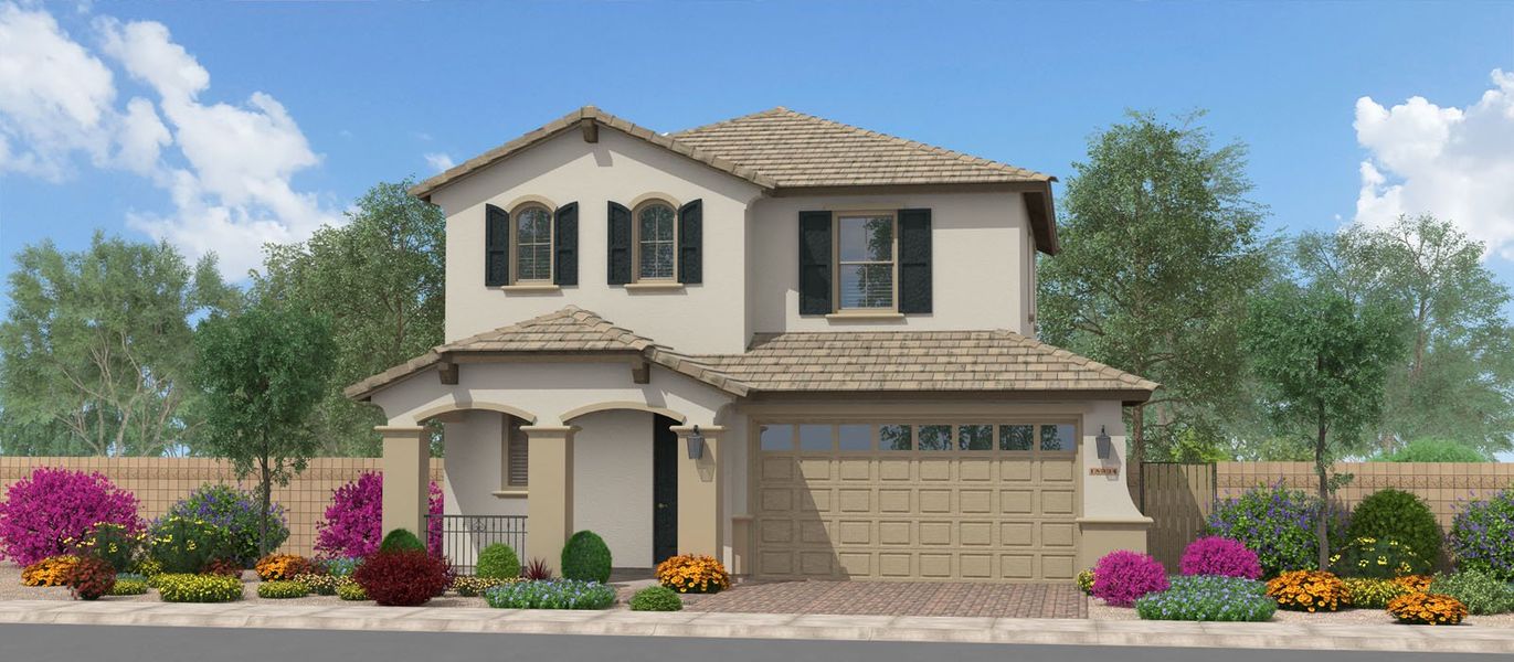 Representative exterior photo of a completed home built from the Monte Volpe by Fulton Homes in Redwood Valley at Acclaim, Avondale, AZ (Image 6).
