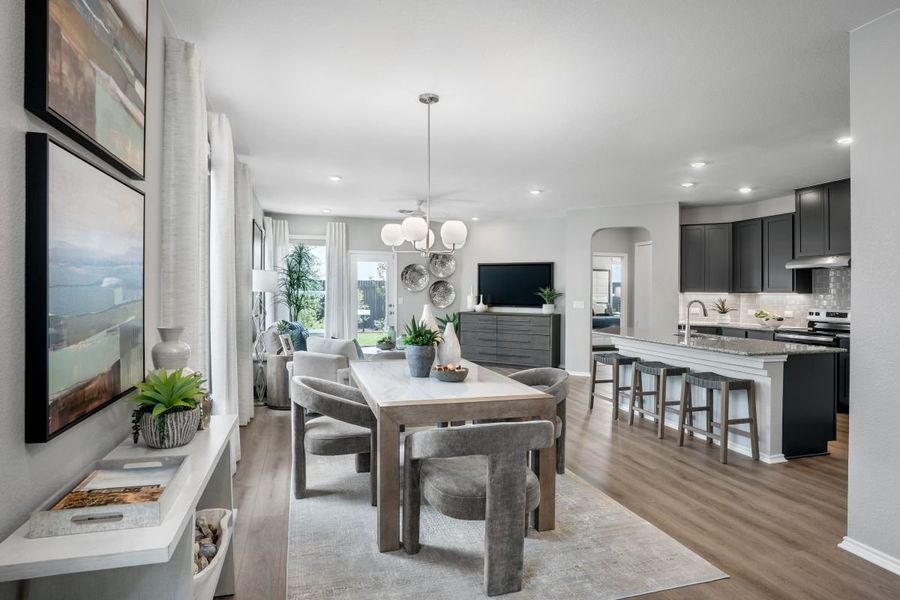 Representative furnished interior of a home built from the 1702 Modeled by KB Home in Stoney Chase, Del Valle (Image 8).