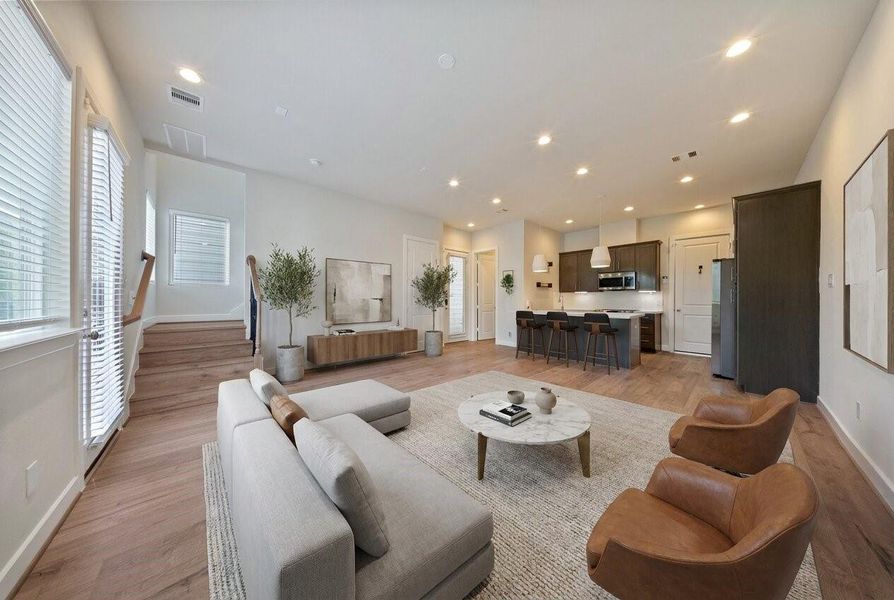 Living to kitchen [Virtually Staged]