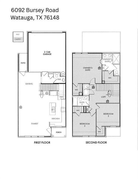 2D floor plan layout of this home in , Watauga, TX (Image 5). 2D floor plan layout of this home in , Watauga, TX (Image 5).