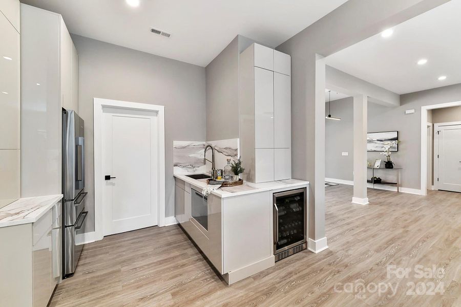 Second sink & beverage refrigerator!