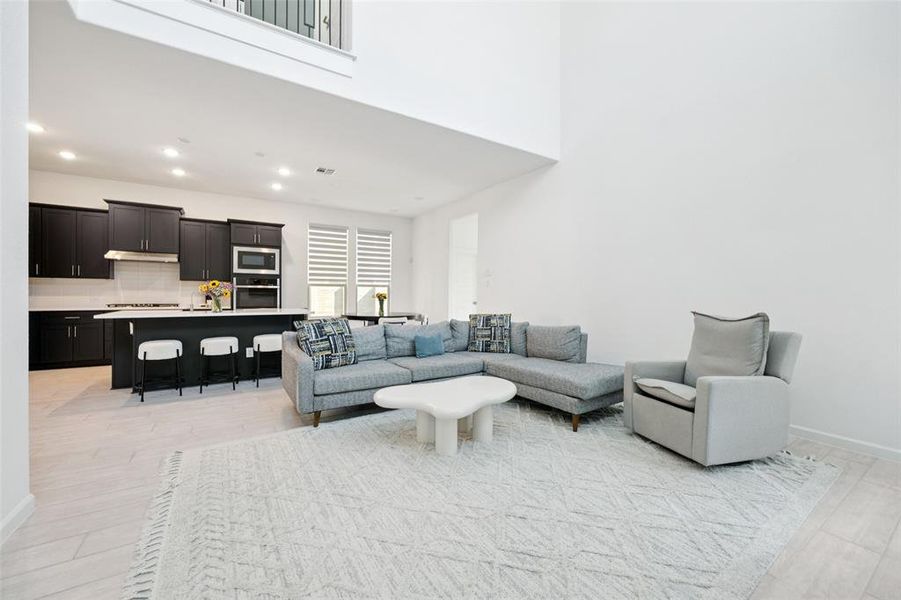 Furnished interior view inside a new home in Villas at the Station, Sachse (Image 17).