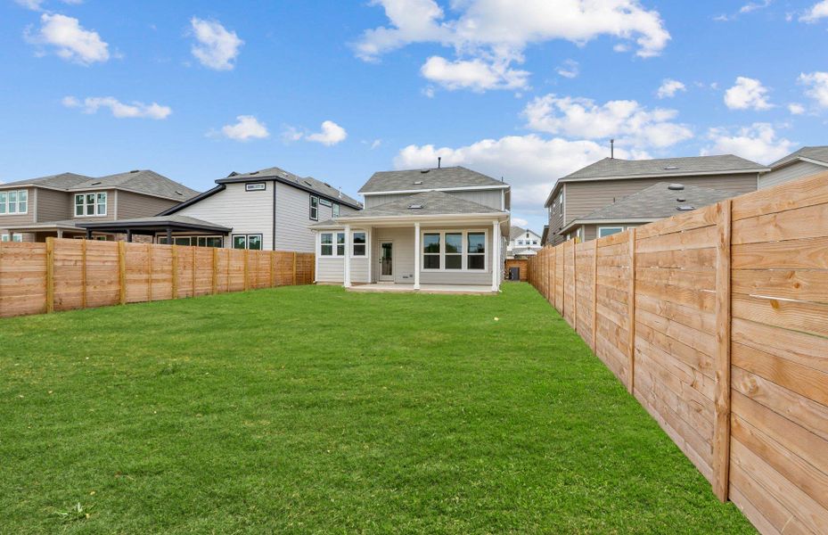 Exterior details and patio area of a home in Horizon Lake, Leander (Image 27). Exterior details and patio area of a home in Horizon Lake, Leander (Image 27).