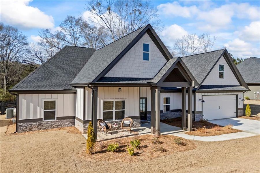 Front exterior of a new home in , Monroe, GA, highlighting curb appeal (Image 25).