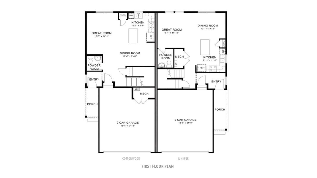 2D floor plan layout for the JUNIPER by D.R. Horton in Ellston Park, Colorado Springs, CO (Image 3).