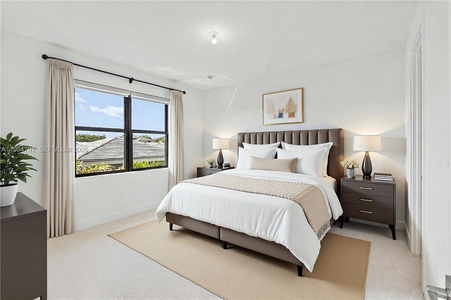 Virtually Staged - 3rd bedroom with ensuite bath