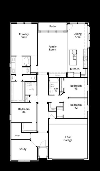 2D floor plan layout of this home in Wellington, Fort Worth, TX (Image 3).