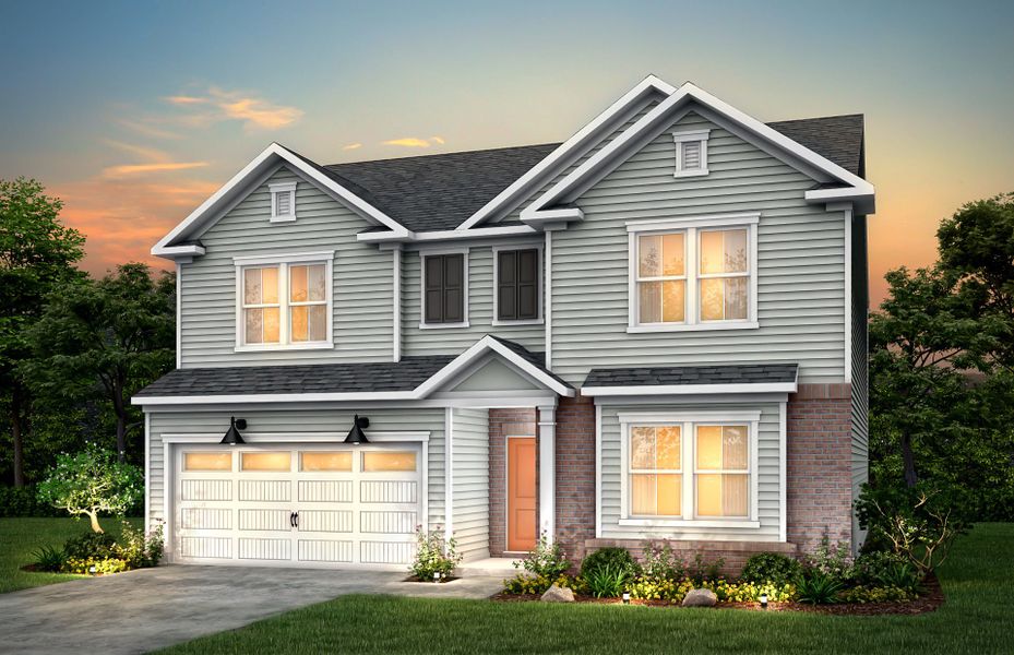 Front exterior of a new home in Parkside Crossing, Charlotte, NC, highlighting curb appeal (Image 22).
