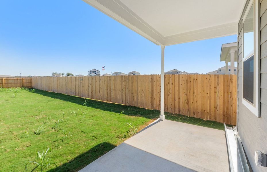 Exterior details and patio area of a home in Sonterra, Jarrell (Image 20).