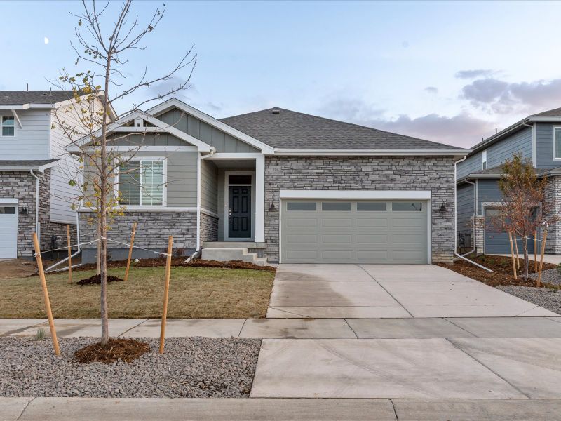 The Blue Mesa floorplan exterior image taken at a Meritage Homes community in Aurora, CO.