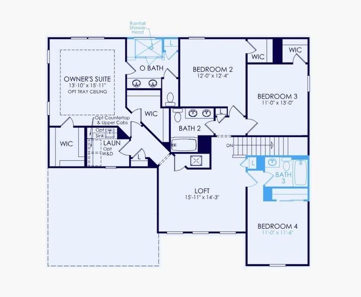 2D floor plan layout of this home in Rose Creek, Cumming, GA (Image 4).