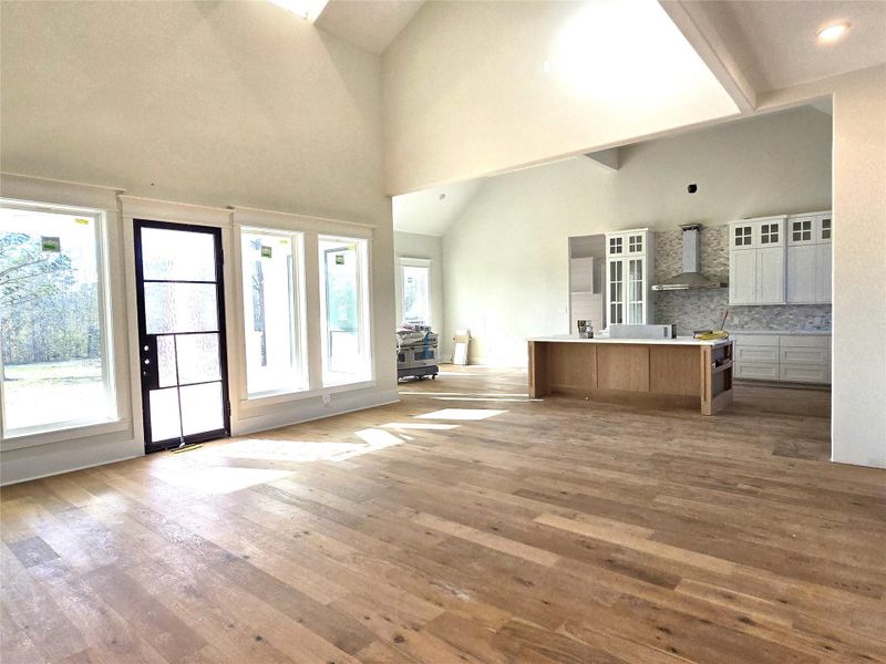 View of kitchen, breakfast area and range to be fitted