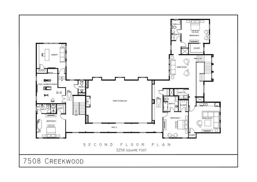 2D floor plan layout of this home in , Houston, TX (Image 3). 2D floor plan layout of this home in , Houston, TX (Image 3).