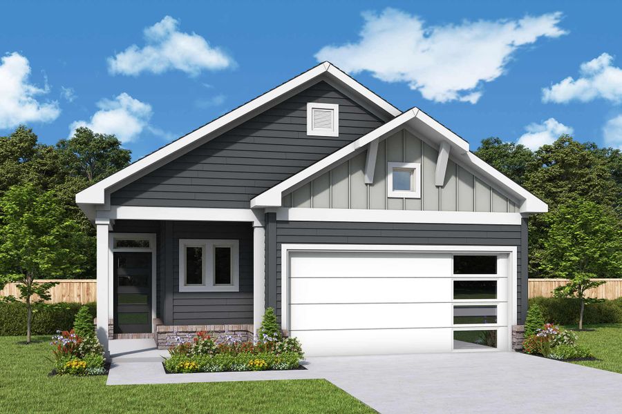 Representative exterior photo of a completed home built from the The Cavalier by David Weekley Homes in Nexus – Park Collection, Gallatin, TN (Image 11).