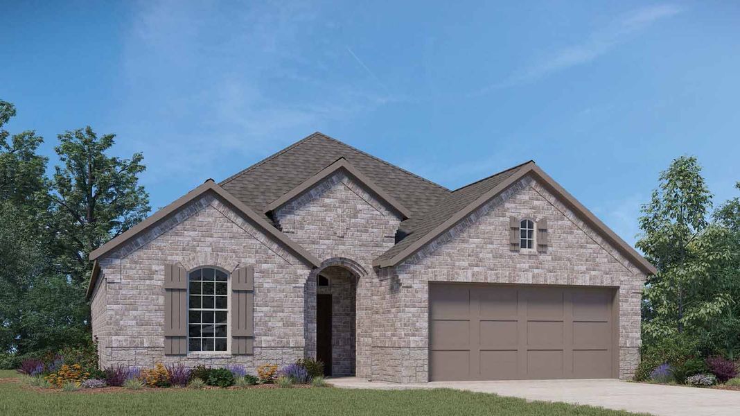 Representative exterior photo of a completed home built from the Fannin by D.R. Horton in Alexander 55' Homesites, Pearland, TX (Image 21). Representative exterior photo of a completed home built from the Fannin by D.R. Horton in Alexander 55' Homesites, Pearland, TX (Image 21).