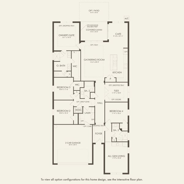 2D floor plan layout for the Concord by Pulte Homes in Parkside Trails, Clermont, FL (Image 5).