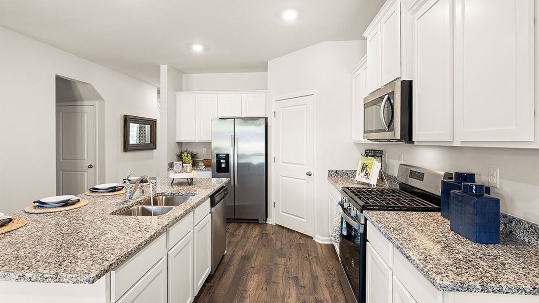 Representative furnished interior of a home built from the Elle by D.R. Horton in Highland Hills, Graniteville (Image 6). Representative furnished interior of a home built from the Elle by D.R. Horton in Highland Hills, Graniteville (Image 6).