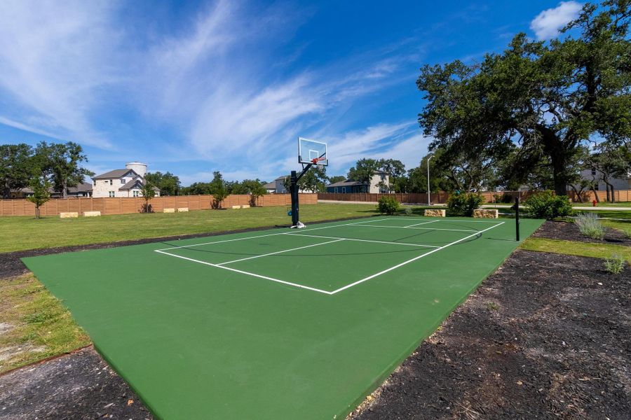Enjoy a game of basketball with your neighbors.