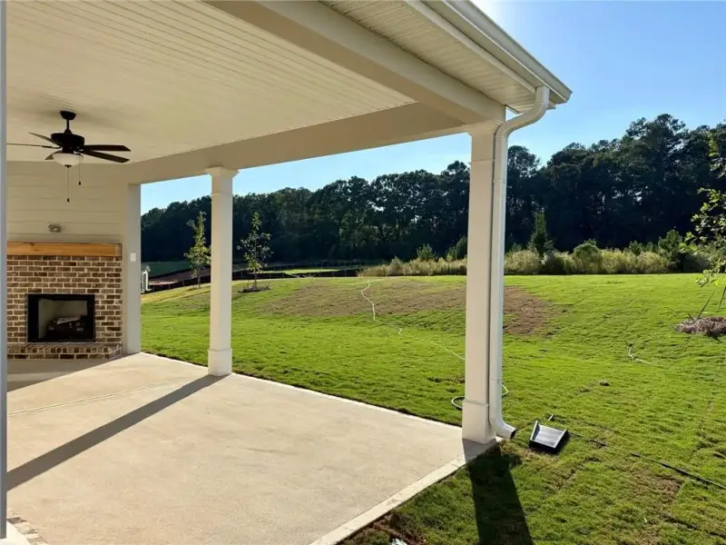 Exterior details and patio area of a home in Grandview at Millers Mill, Stockbridge (Image 3).