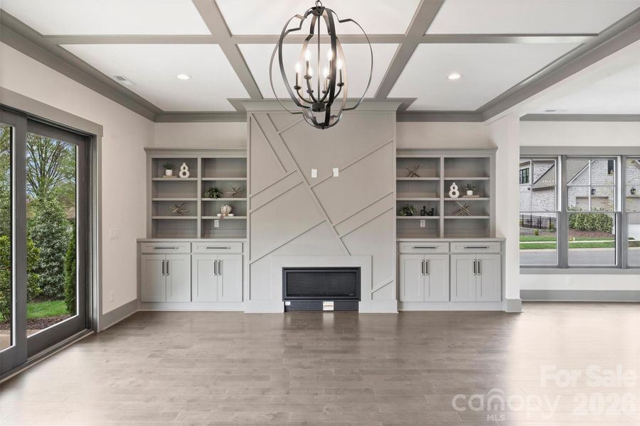 Great Room Gas Fireplace with Custom Built-in Shelving Great Room Gas Fireplace with Custom Built-in Shelving