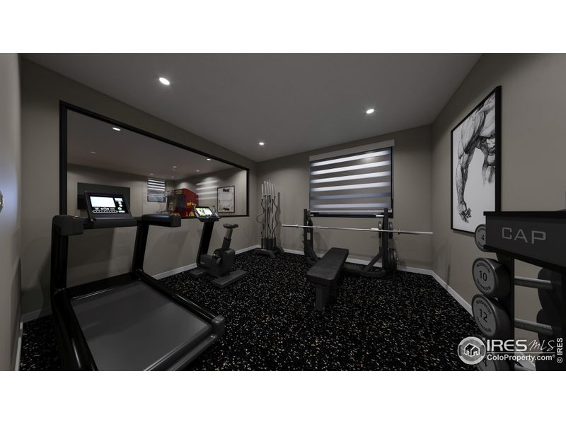 Rendering- Basement Exercise Room