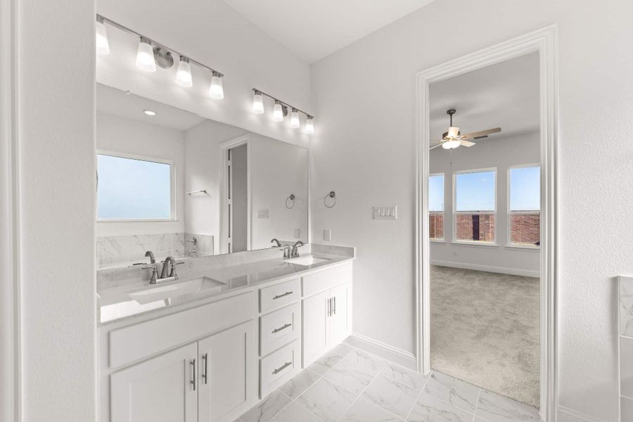 Furnished interior in a model home at Myrtle Creek in Waxahachie (Image 3). Furnished interior in a model home at Myrtle Creek in Waxahachie (Image 3).