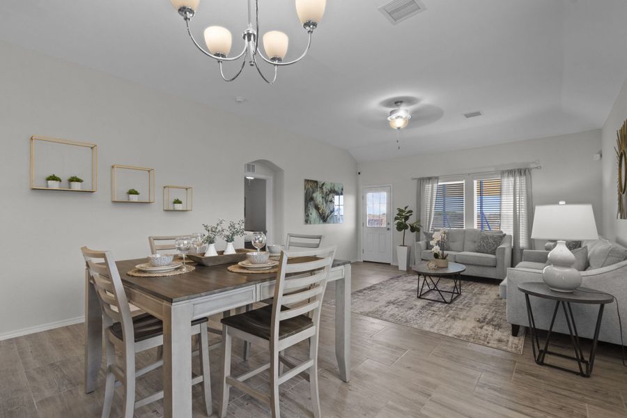 Representative furnished interior of a home built from the Meadow-1930SSC by Saratoga Homes in Paseo Del Este, El Paso (Image 8).