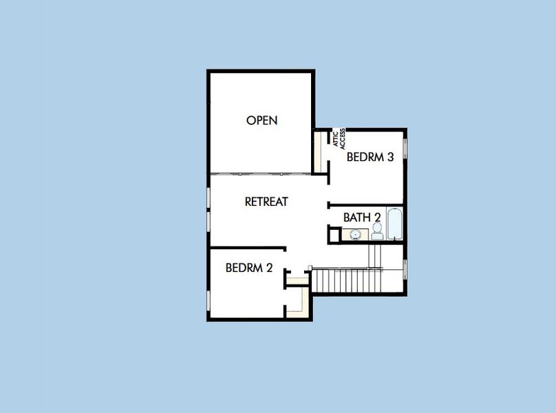 2D floor plan layout for the The Hereford by David Weekley Homes in Sienna 40' Homesites, Missouri City, TX (Image 6).