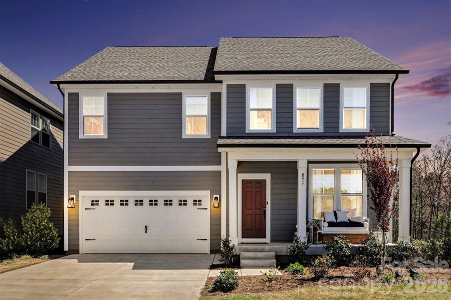 Front exterior of a new home in Lakeside Glen, York, SC, highlighting curb appeal (Image 23).