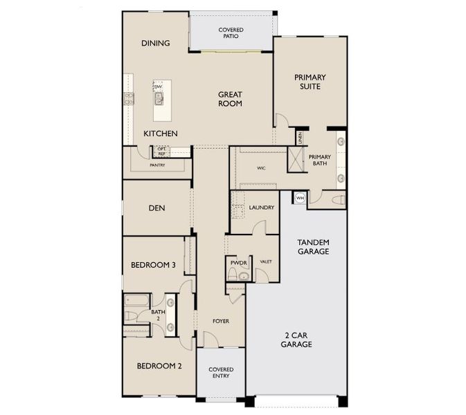 2D floor plan layout of this home in Amarillo Creek, Maricopa, AZ (Image 5).