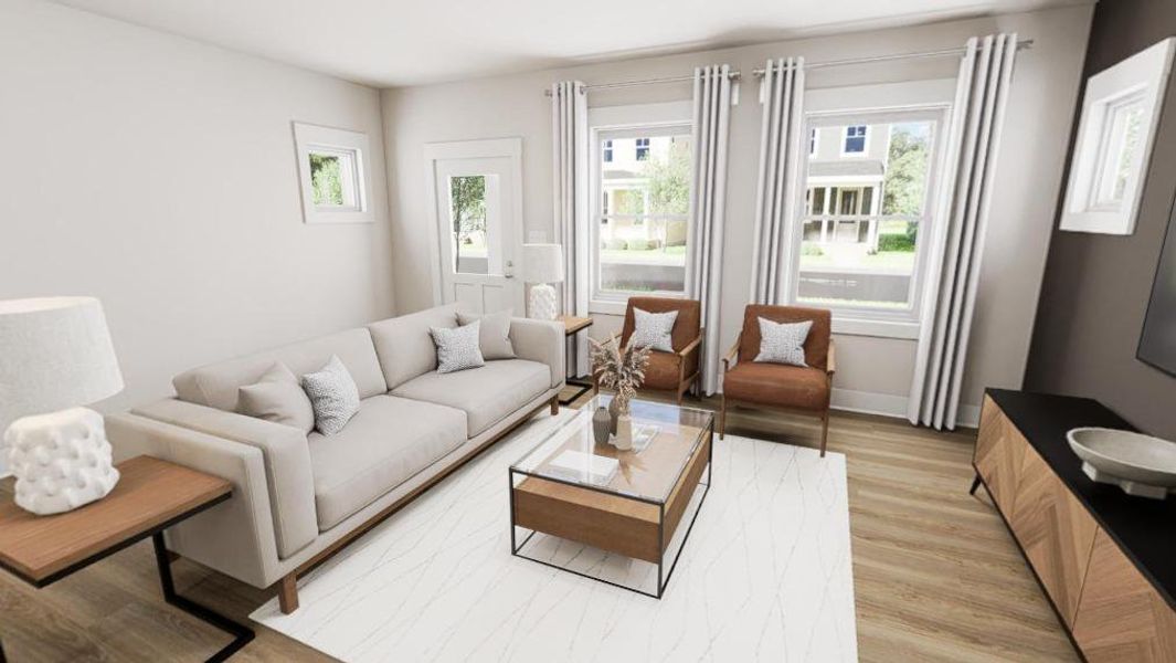 Furnished interior view inside a new home in The Preserve at Marks Creek, Knightdale (Image 8). Furnished interior view inside a new home in The Preserve at Marks Creek, Knightdale (Image 8).