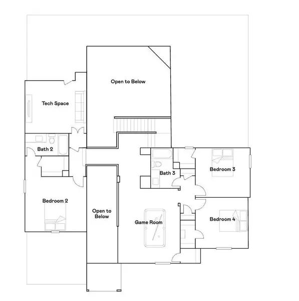 2D floor plan layout of this home in Samara: Wentworth, League City, TX (Image 3).