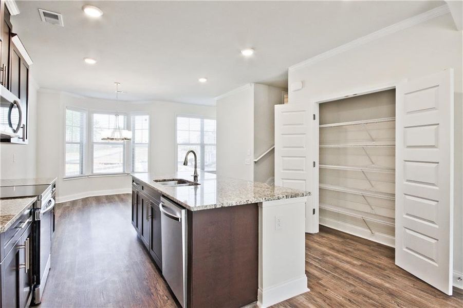 Furnished interior view inside a new home in Towns at Enclave, Lawrenceville (Image 5).