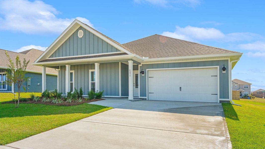 Representative exterior photo of a completed home built from the The Victoria by D.R. Horton in Titus Park, Panama City, FL (Image 18).