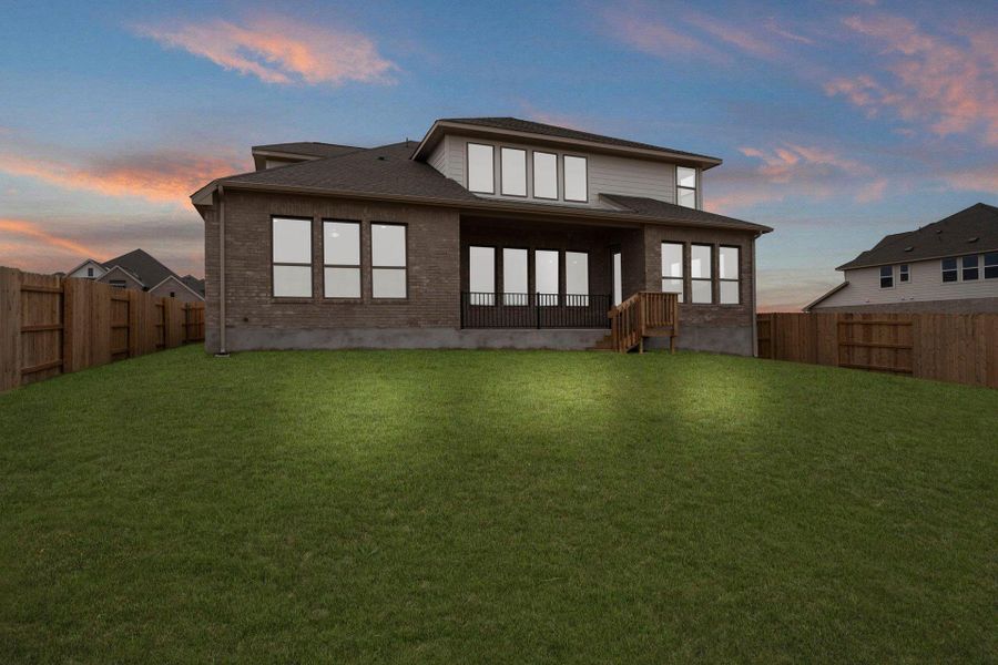 Rear of Home and Private Backyard