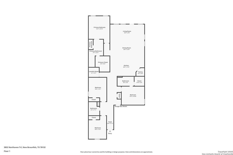 2D floor plan layout of this home in , New Braunfels, TX (Image 3).