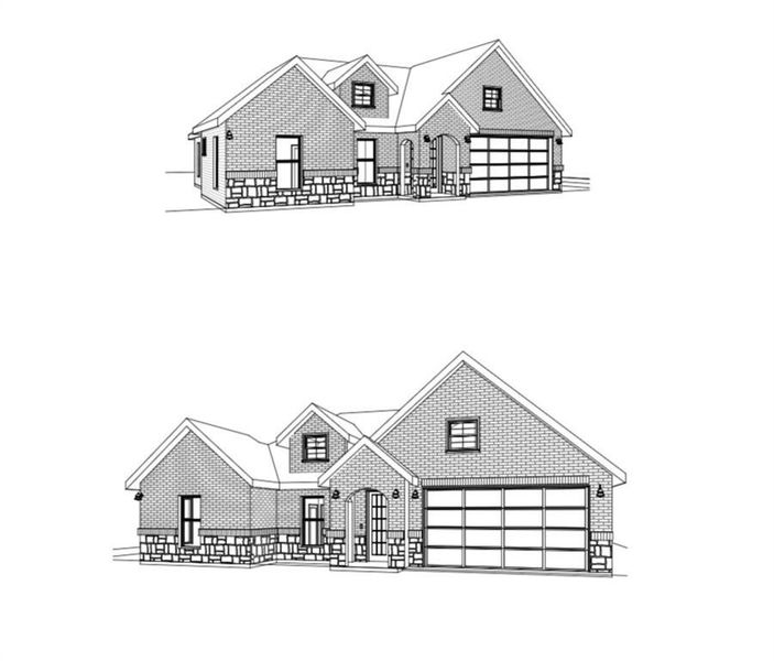 Architectural Drawing. Illustrating two perspectives of the property's exterior design