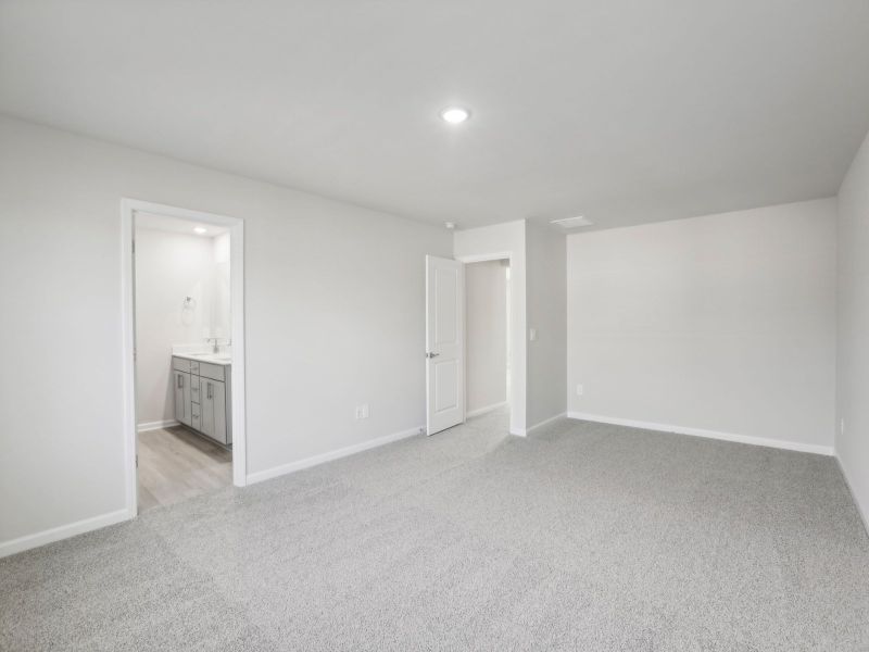 Primary bedroom in the Chatham floorplan at 250 White Birch Lane in Angier, NC.