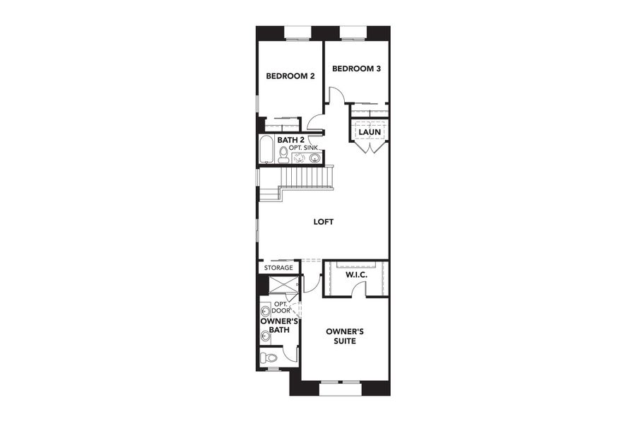 2D floor plan layout for the The Delaney by DRB Homes in Surprise City Center, Surprise, AZ (Image 3).