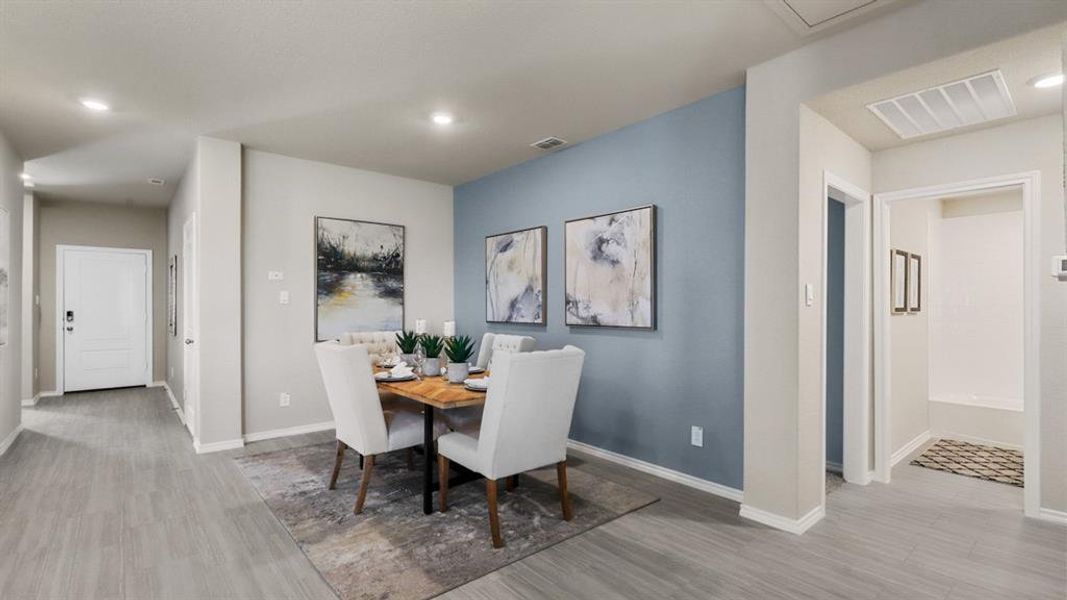Furnished interior view inside a new home in Rosewood at Beltmill, Fort Worth (Image 6). Furnished interior view inside a new home in Rosewood at Beltmill, Fort Worth (Image 6).