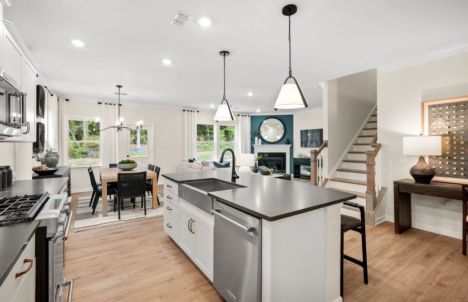 Furnished interior view inside a new home in Stewarts Landing, Charlotte (Image 6).