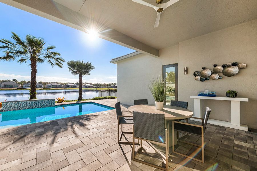 Representative exterior details of a home built from the Caroline Grande by GL Homes in Valencia Grand (55+), Boynton Beach (Image 3).