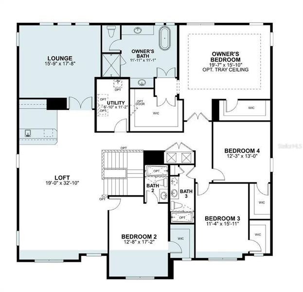 2D floor plan layout of this home in Solace at Corner Lake, Orlando, FL (Image 5). 2D floor plan layout of this home in Solace at Corner Lake, Orlando, FL (Image 5).