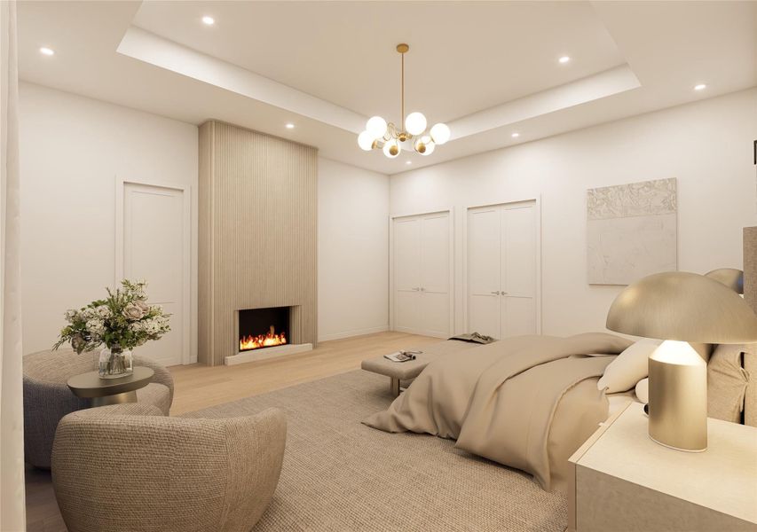 With its sculptural lighting, custom wall detailing, and glowing fire element, this sanctuary balances contemporary style with intimate charm. Thoughtfully arranged for relaxation, it’s a space designed for slow mornings, peaceful nights, and everything in between. With its sculptural lighting, custom wall detailing, and glowing fire element, this sanctuary balances contemporary style with intimate charm. Thoughtfully arranged for relaxation, it’s a space designed for slow mornings, peaceful nights, and everything in between.